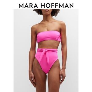 Mara Hoffman Neon Pink Bandeau Bikini